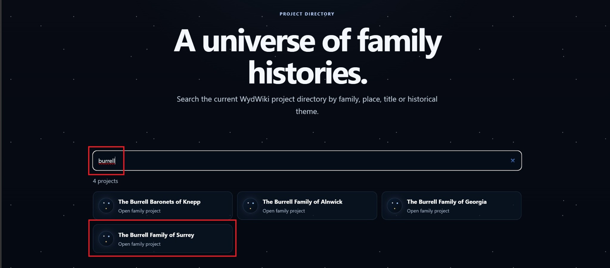 Find your WydWiki project using the project directory